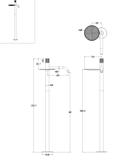 Напольный смеситель для раковины Boheme Stick Linea 120-MG.3 золото матовое